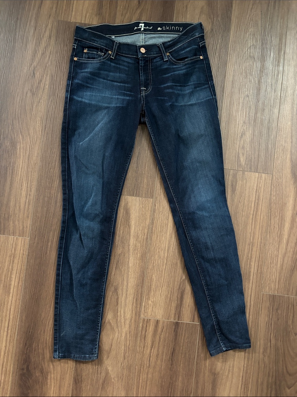 7 For All Mankind Skinny Jeans - Dark Indigo Wash